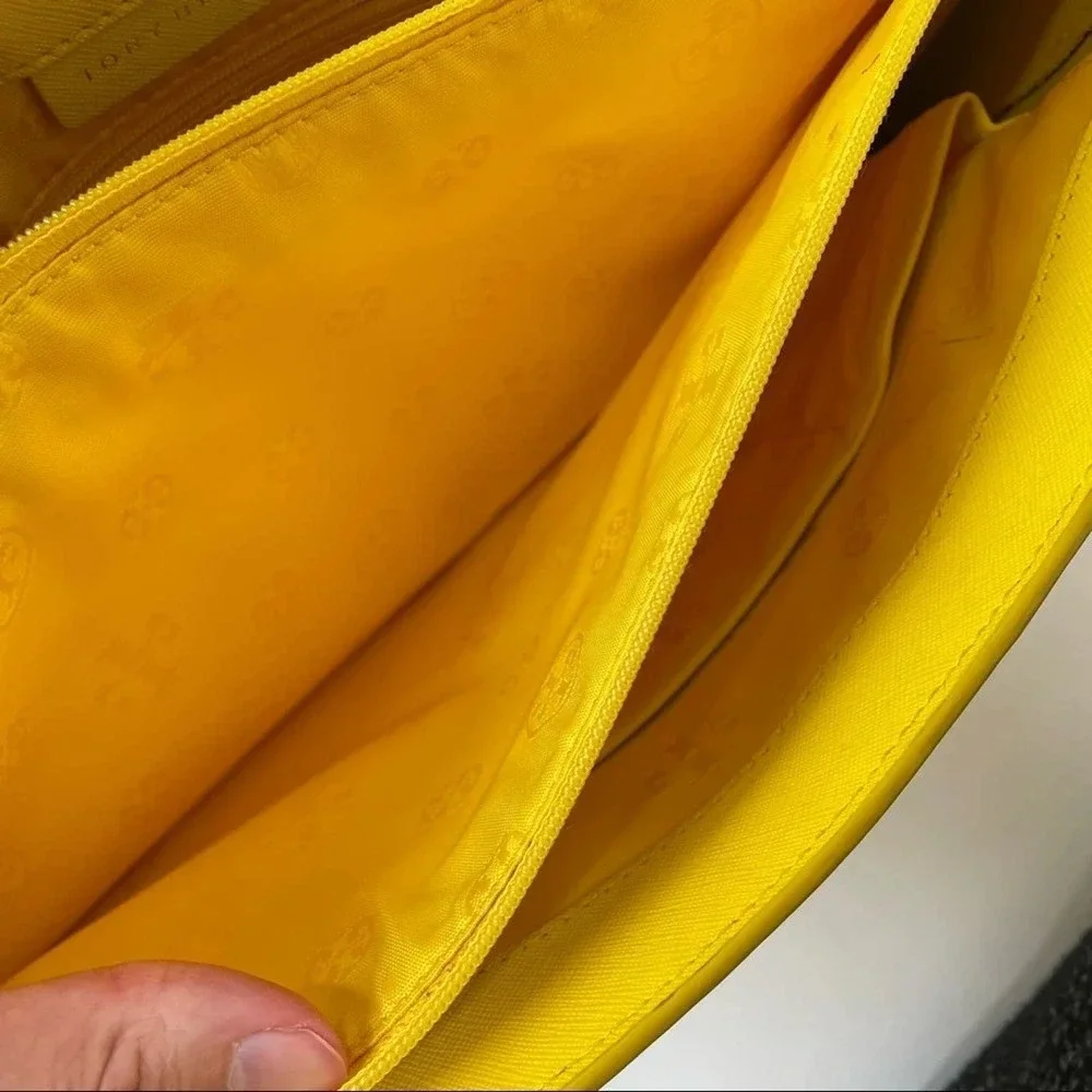 Tory Burch Sunny Yellow Saffiano Leather York Tote